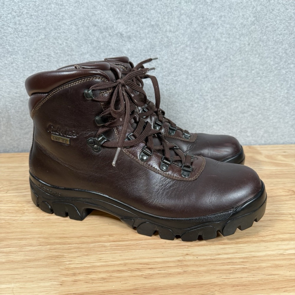 Cabela's Mid GTX Waterproof Brown Leather Hiking Backpacking Boots Men's 11